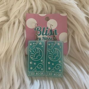 The Moon tarot card earrings
